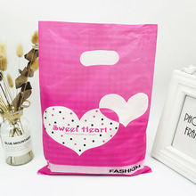 Grande sacola de plástico com alça para presente, 25x35cm, cor rosa, bolsas de plástico com alças, sacola para presente de casamento, 50 peças 2024 - compre barato