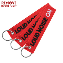 Remove Before Flight 3PCS Embroidery Keychain for Motorcycle Cars LOUD NOISE ON Key Chains Fashion Jewelry Red Key Ring Gifts 2024 - buy cheap