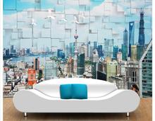 Papel tapiz de pared 3D de papel pintado con foto 3d para sala de estar, imagen de ciudad bonita, configuración de TV 2024 - compra barato