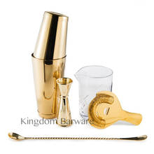 Gold Plated  Bar Cocktail Shaker Boston Shaker Essential Cocktail Set Bar Tool 2024 - buy cheap