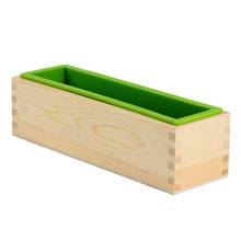 Silicone Soap Mold Rectangular Flexible Mould with Wooden Box for DIY Handmade Tool 2024 - купить недорого
