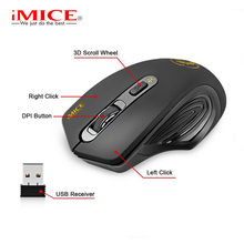 Беспроводная USB-мышь imice, 2,4 ГГц, эргономичная мышь для ноутбука, ПК, мышь 2000DPI, регулируемый приемник USB 3,0, оптическая компьютерная мышь 2024 - купить недорого
