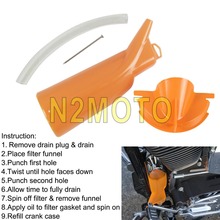 Orange Primary Oil Fill Funnel +Oil Catcher Drain Oil Filter Funnel for Harley Sportster XL 883 1200 Dyna Softail Touring 04-17 2024 - buy cheap
