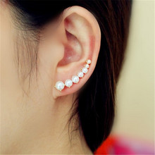 2018 Pearl graceful personality ear bone cuff clip earrings for woman manufacturer wholesale 2024 - buy cheap