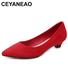 CEYANEAO-zapatos de tacón bajo para mujer, calzado de fiesta, para primavera y otoño, talla grande, pumpsE822, 2019 2024 - compra barato