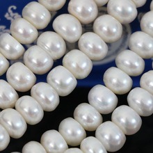 Botón de Ábaco de perla natural de agua dulce blanca de alta calidad para mujer, cuentas sueltas de 9-10mm, fabricación de joyería única de 15 pulgadas B1390 2024 - compra barato