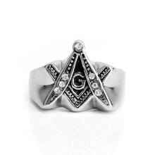 MQCHUN 2017 Hot Vintage Alloy Men Ring Silve Color Free Mason Freemasonry Masonic Male Retro Punk Brand Ring Jewelry 2024 - купить недорого