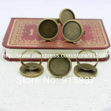 Sweet Bell 10pcs/lot  Fashion Vintage Adjustable Ring Bases Blanks 18mm Antique Bronze Cabochon Rings J2002 2024 - buy cheap