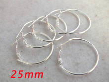 Free Shipping !!! Silver Plated Earring Loop with 25mm  Round  Hoop Earrings Z-2165 2024 - buy cheap