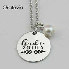 GOD'S получила это вдохновляющее ручное штампованное ожерелье на заказ подарочные украшения, 10 шт./лот, # LN647 2024 - купить недорого