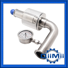 New Stainless Steel 304 Sanitary Pressure Release Valve With Pressure Gauge 1.5" Tri Clamp Connection 2024 - buy cheap