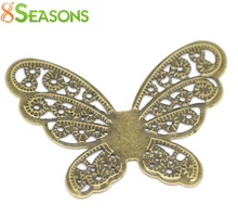 8Seasons Vintage Antique Bronze Filigree Stamping Butterfly Wraps Connectors Embellishments Findings Jewelry 4.3x3.3cm,50PCs 2024 - buy cheap