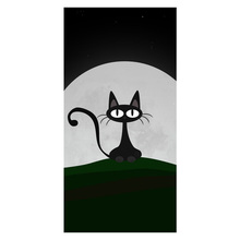 Toalla de microfibra de bambú para baño, playa, gimnasio y Camping, con estampado de gato negro para Halloween, DIY, 35cm x 70cm 2024 - compra barato