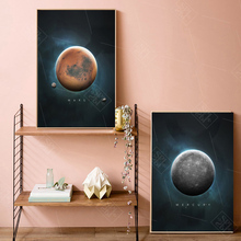 Pintura em tela moderna planeta terra júpiter mercúrio urano marte nórdico posters e cópias da arte da parede imagem para sala de estar decoração 2024 - compre barato