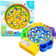 Электронная игра-рыбалка, набор игрушек, вращающиеся музыкальные магнитные рыбки, Электрические Пластиковые забавные обучающие игрушки для детей, подарок ребенку 2024 - купить недорого