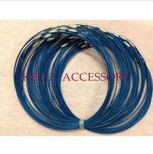 Free Shipping 50pcs Dark Blue Stainless Steel Necklace Wire Cord For DIY Craft Jewelry 18inch 2024 - buy cheap