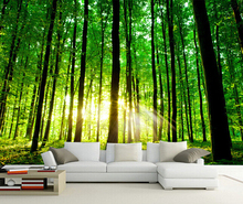 Papel pintado con foto 3D personalizado, mural de Bosque Solar para sala de estar, dormitorio, TV, fondo impermeable, papel tapiz 2024 - compra barato