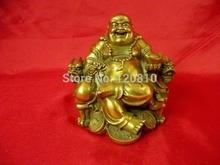 Throne copper Buddha Maitreya Buddha laughing Buddha brass enrichment Lucky feng shui ornaments Home Decoration 2024 - buy cheap