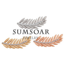 Somsoar Jewelry PALM LEAF with Clear Crystal Charms fit Leather Charm wrappable Bracelet as Gift 10pcs/lot 2024 - buy cheap