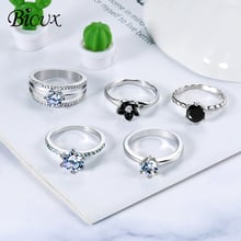 BICUX Dainty Engagement 6 Claw White Crystal Rings for Women Fashion Luxury Wedding Brand AAA Cubic Zirconia Stone Ring Jewelry 2024 - buy cheap