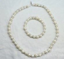 Лидер продаж дешевые реальные ожерелье из пресноводного культивированного из натурального жемчуга, ожерелье, браслет, серьги Свадебные набор украшений для женщин леди 2024 - купить недорого