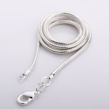 high quality wholesale 20pcs/lot Silver Plated 2mm Snake Necklace Chain 16",18" ,20",22",24inch Fashion Jewelry Chains 2024 - buy cheap