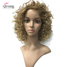 StrongBeauty-peluca completa de cabello sintético para mujer, pelo corto rizado, 3 colores 2024 - compra barato