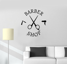 Adesivos de parede de vinil para barbeiro, ferramentas de barbeiro para barbearia, cabeleireiro, decalques de parede, arte remota h256 2024 - compre barato
