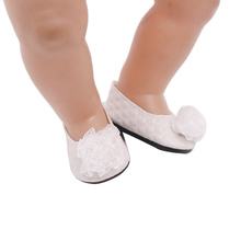 Delicado rosa sapatos brancos são adequados para bonecas de bebê 43-cm e 18 polegadas menina boneca acessórios g67 2024 - compre barato