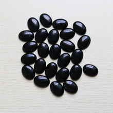 Gema de obsidiana negra Natural, cuentas ovaladas, cabujón, sin agujero, 22x30mm, para hacer joyas, regalo de San Valentín, 10 unids/lote 2024 - compra barato