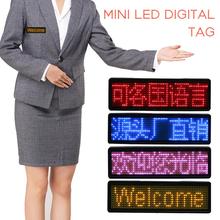 7 Style Rechargeable Led Name Tag Mini Digital Programmable Scrolling Message Tag Badge Sign For Festival Support  All Languages 2024 - buy cheap