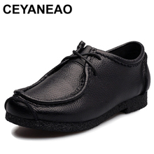 CEYANEAONew Arrive Quality Handmade Flats Women Shoes SpringWomen Flat Heel Soft Loafers Women Genuine Leather ShoesZapato mujer 2024 - buy cheap