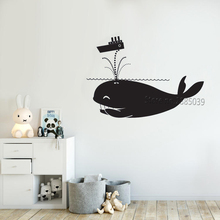 Calcomanía de vinilo divertida de ballena traviesa, pegatina de pared para habitación de niños, decoración del hogar, arte, animales lindos, Mural, papel tapiz moderno LC819 2024 - compra barato