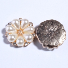 Botones de perlas de cristal transparente Vintage para ropa, zapatos, botones de diamantes de imitación para invitación de boda, 10 Uds., 21MM 2024 - compra barato