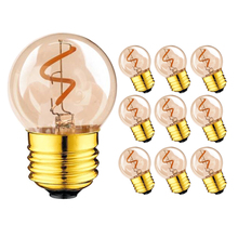 Mini lâmpada de globo dourada g40, 1w 2200k edison vintage led espiral filamento de luz e27 220v e26 110v led iluminação regulável 2024 - compre barato