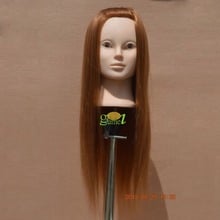 Free Shipping Mannequin Maniqui 100% High Temperature Hair Fiber Training Female Training Head Mannequin Head With Hair 2024 - buy cheap