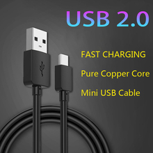 Мини USB кабель для быстрой передачи данных, зарядный кабель для MP3 MP4 плеера, Автомобильный видеорегистратор, GPS, цифровая камера, HDD планшеты, 0,5 м, 1 м Т-порт, USB2.0 зарядка 2024 - купить недорого
