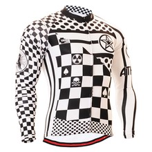 100% de poliéster para hombre, Ropa de Ciclismo profesional de manga larga, color negro/blanco, primavera y otoño 2024 - compra barato