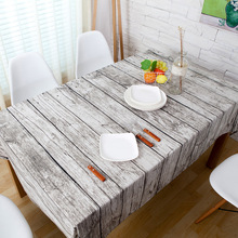 Mantel de lino y algodón de grano de madera simulada, cubierta Rectangular para mesa de comedor, paño para fotografía, decoración de tela 2024 - compra barato