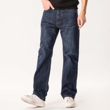 Calça jeans masculina clássica, calça jeans masculina de 100% algodão para primavera e verão, estilo baggy azul de designer casual 2024 - compre barato