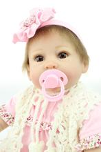 55cm 22 inch pink silicone reborn baby doll toys for girl, lifelike reborn babies play house toy birthday gift girls brinquedos 2024 - buy cheap