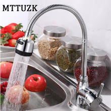 MTTUZK Universal Rotating Faucet Kitchen Hot and Cold Mixer Faucet. Chrome finished Faucets.Dcek Mounted With Shower Tap . 2024 - купить недорого