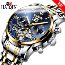 HAIQIN Brand Automatic Mechanical Men's Watch Business Watch men Tourbillon Steel Waterproof Male Wrist watch Relogio Masculino 2024 - buy cheap