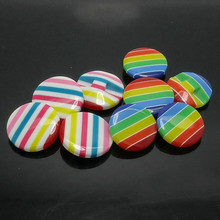Botón de costura de ropa artesanal, hebilla de resina del arco iris de color caramelo, 2 agujeros, botón de vástago, 100 unids/lote 2024 - compra barato