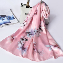 Ladies 100% Pure Silk Scarf Wrap 2021 Brand Hangzhou Real Silk Wraps,Shawls for Women Foulard Femme Printed Natural Silk Scarves 2024 - buy cheap