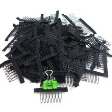 Hot Selling 40 Pieces 7-teeth Durable Black Comb Clips For Hair Extensions Small Wig Combs Clips For Wig Caps 2024 - buy cheap