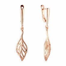 2021 Long 585 Gold Color Earring Office Style Leaf  Shape Cubic Zircon Women Drop Earrings Fashion Jewelry 2024 - buy cheap