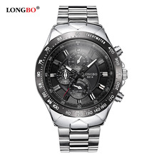 Novo relógio masculino longbo luxuoso quartzo fashion casual esportivo totalmente em aço inoxidável 2024 - compre barato