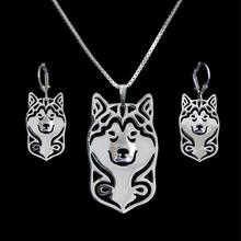 Conjunto de joyería de Alaskan Malamute para mujer, conjunto de joyería de Metal para perros y Mascotas 2024 - compra barato