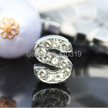 (mix min order $10) 50PCS 10mm " S " full rhinestone slide letter diy alphabet , fit for 10mm pet tag charms 2024 - buy cheap